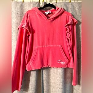 Adidas Originals Bellista Ruffle Velour hoodie size S